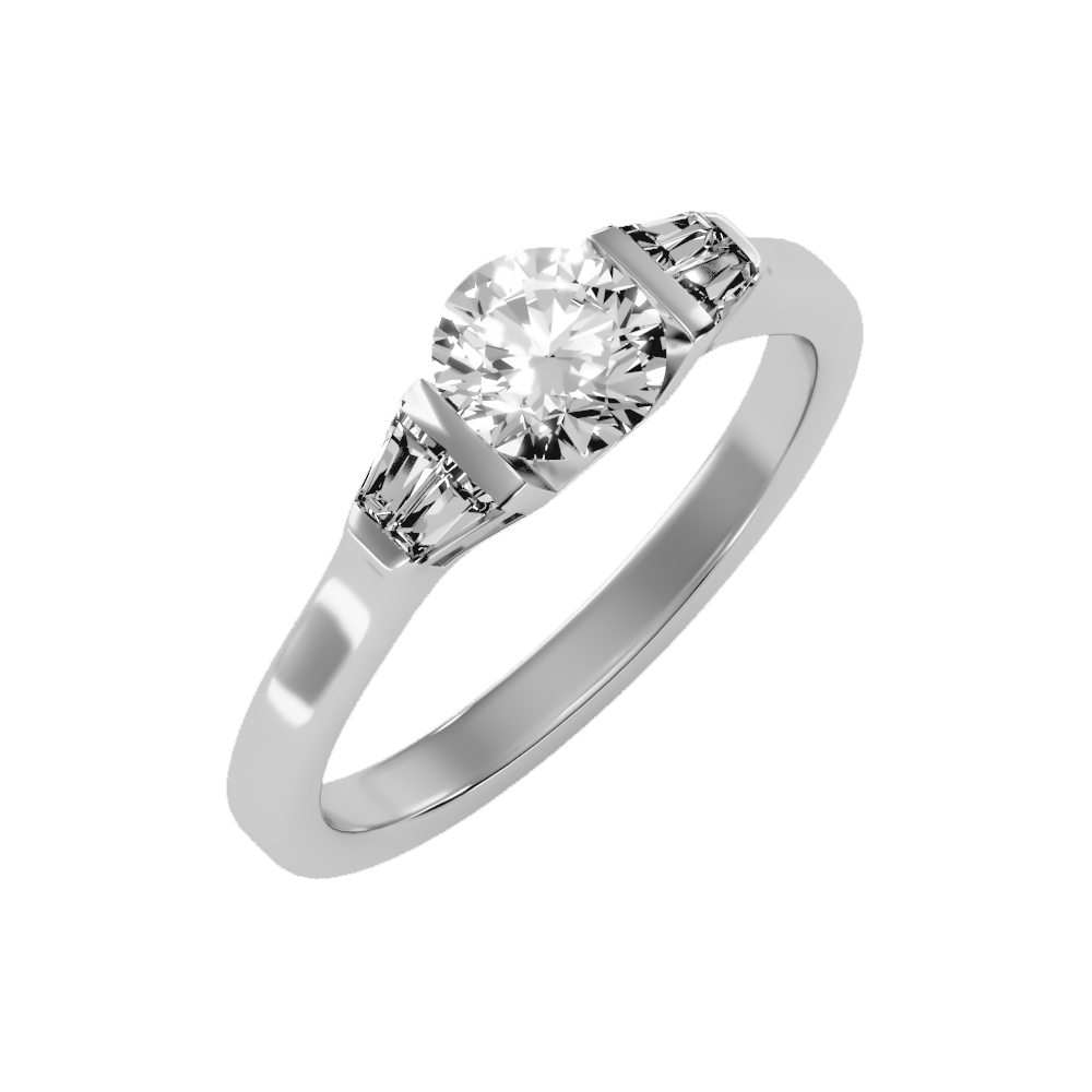 Aglow Tri Stone Ring In 925 Sterling Silver - Five