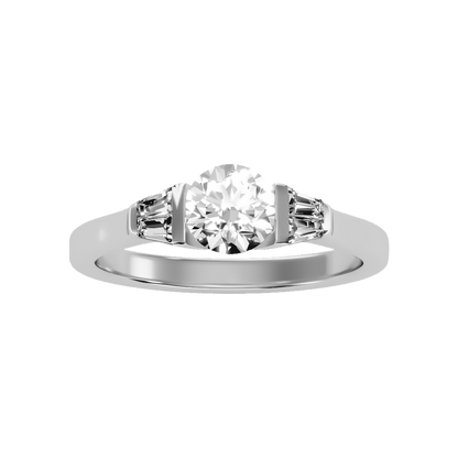 Aglow Tri Stone Ring In 925 Sterling Silver - Six