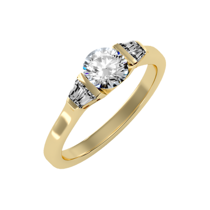 Aglow Tri Stone Ring In 925 Sterling Silver - Nine