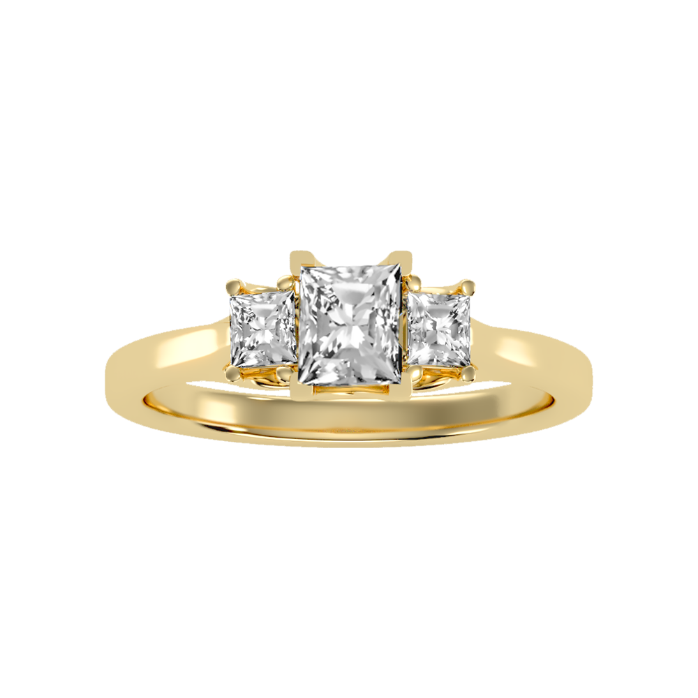 Alight Tri Stone Ring In 925 Sterling Silver - Ten