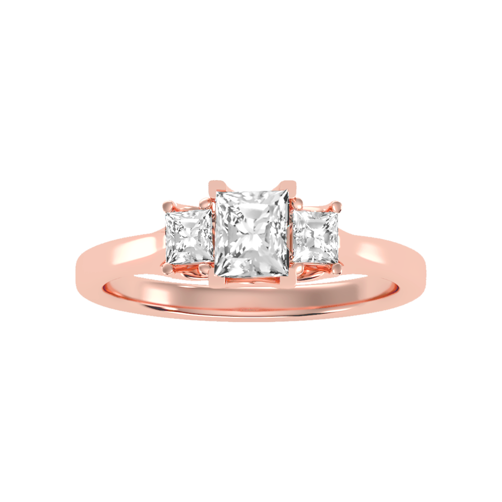 Alight Tri Stone Ring In 925 Sterling Silver - Two