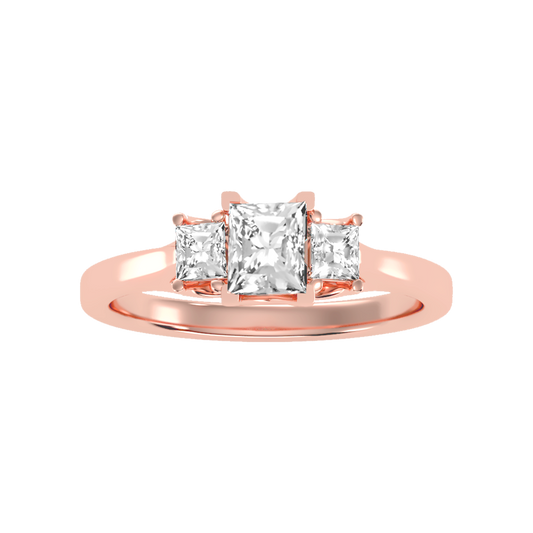 Alight Tri Stone Ring In 925 Sterling Silver - Two