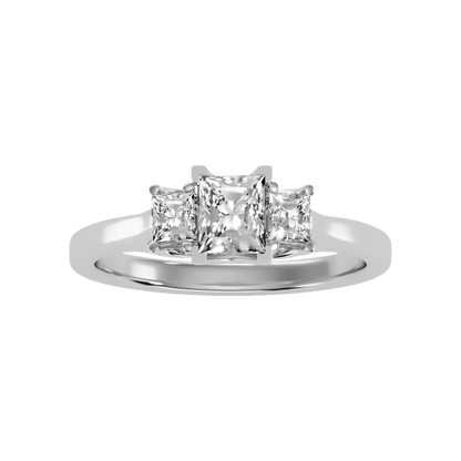 Alight Tri Stone Ring In 925 Sterling Silver - Six