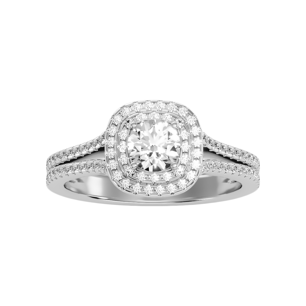 Allured Halo Ring In 925 Sterling Silver - Four