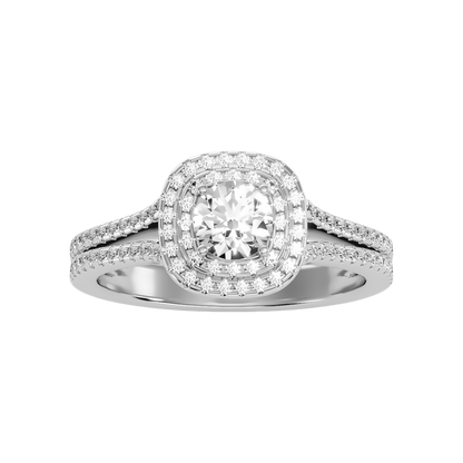 Allured Halo Ring In 925 Sterling Silver - Four