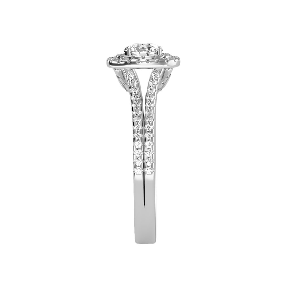 Allured Halo Ring In 925 Sterling Silver - Five