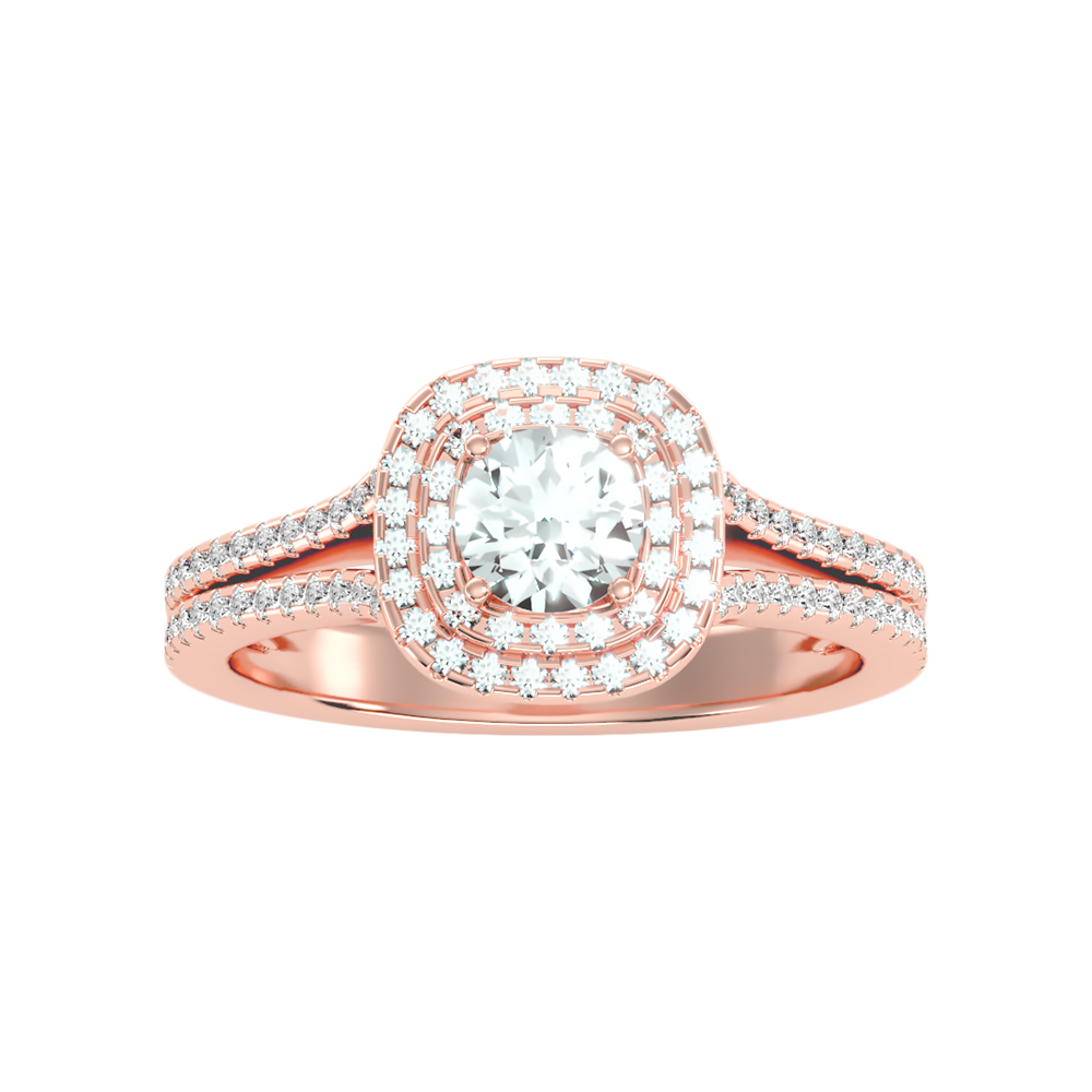 Allured Halo Ring In 925 Sterling Silver - Six