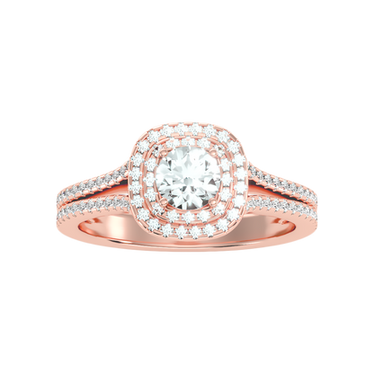 Allured Halo Ring In 925 Sterling Silver - Six