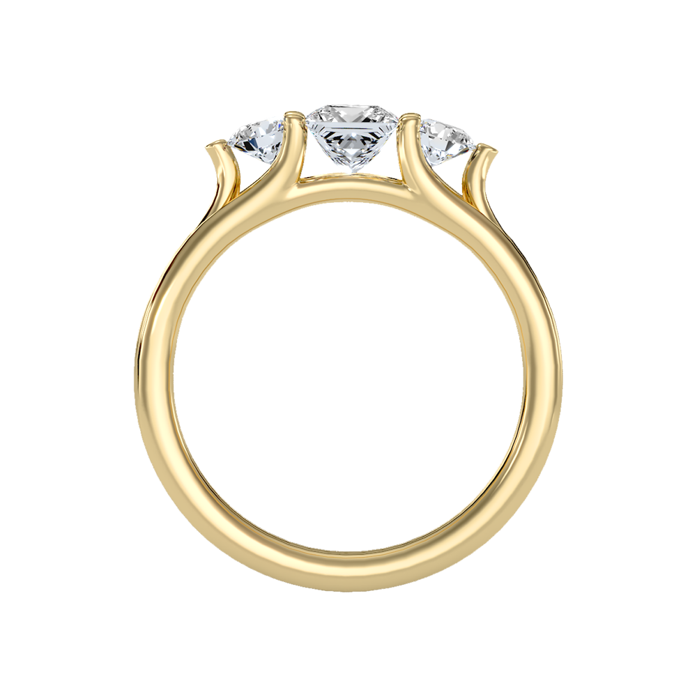 Alluring Diamond Tri Stone Ring - Twelve
