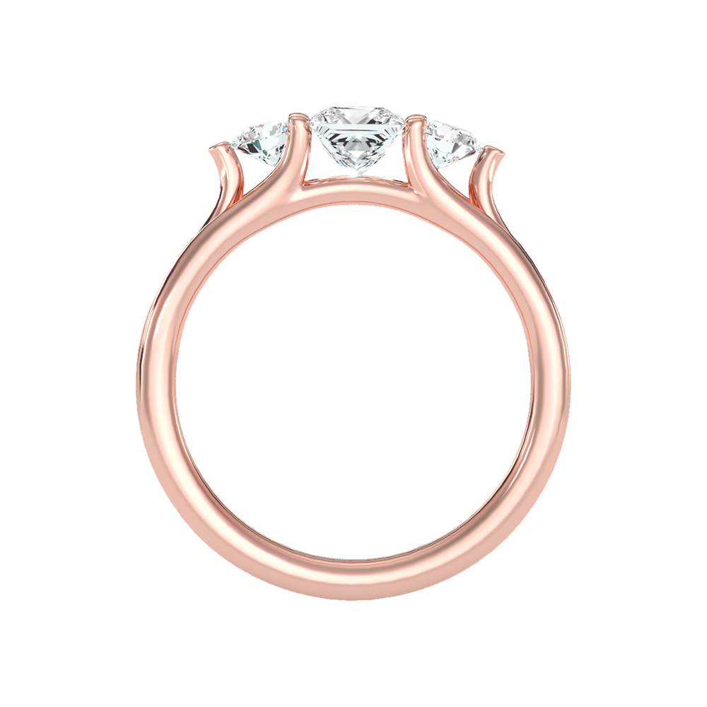 Alluring Diamond Tri Stone Ring - Four
