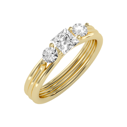 Alluring Diamond Tri Stone Ring - Nine