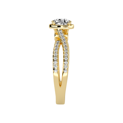 Alma Halo Ring In 925 Sterling Silver - Four