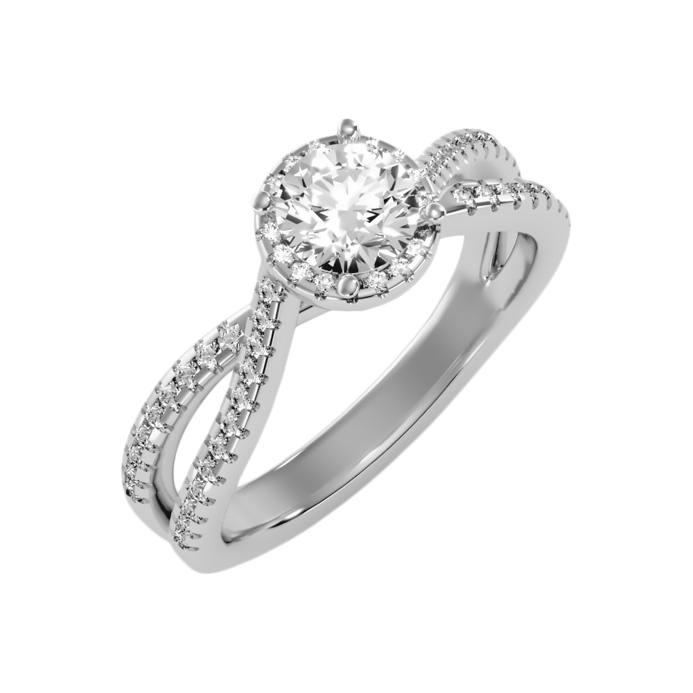 Alma Halo Ring In 925 Sterling Silver - Five