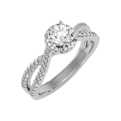 Alma Halo Ring In 925 Sterling Silver - Five