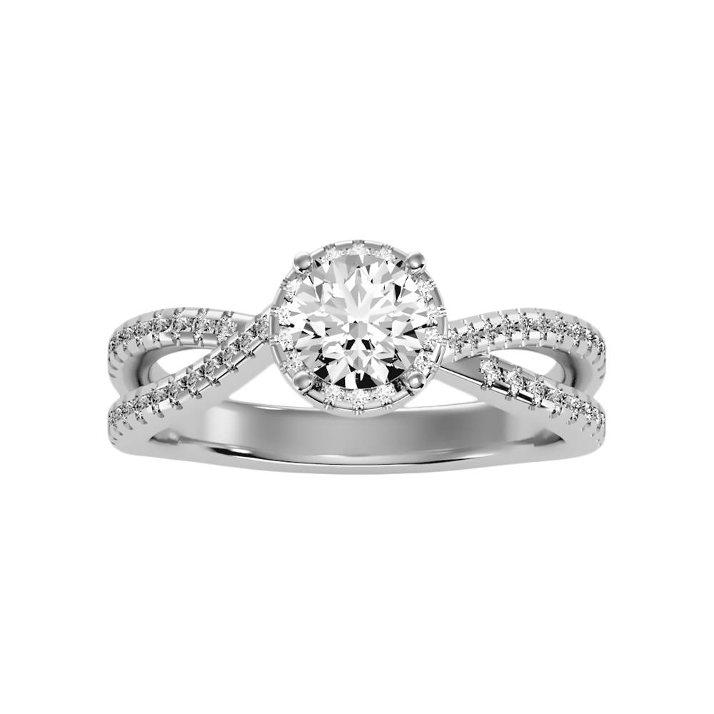 Alma Halo Ring In 925 Sterling Silver - Six