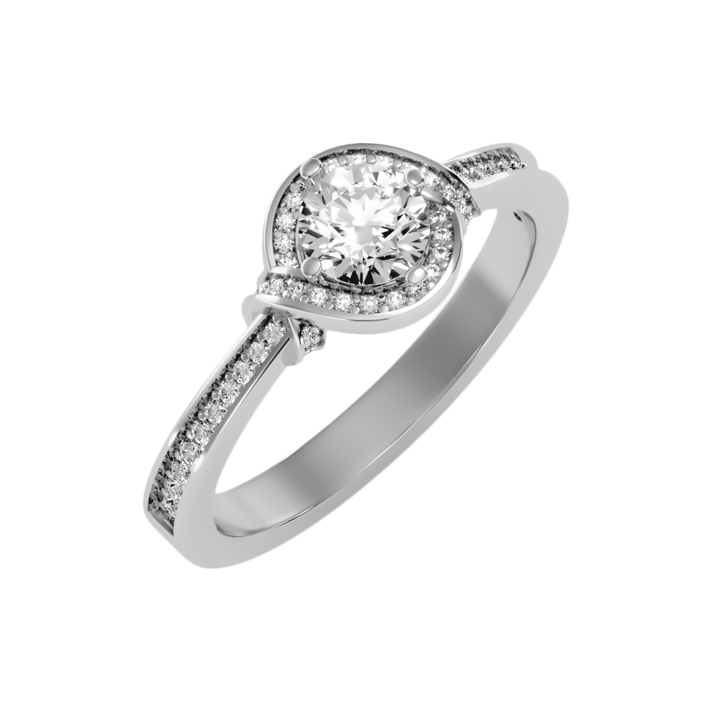 Almendra Solitaire Ring In 925 Sterling Silver - One