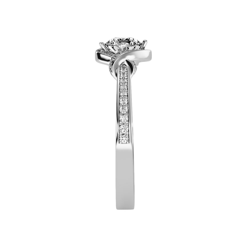 Almendra Solitaire Ring In 925 Sterling Silver - Four
