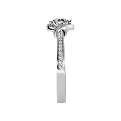 Almendra Solitaire Ring In 925 Sterling Silver - Four