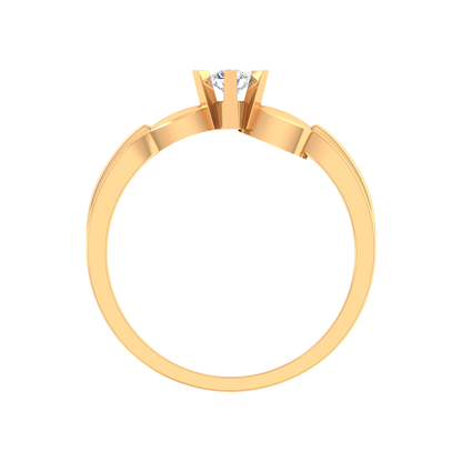 Amazing Hoop Solitaire Ring In 925 Sterling Silver - Twelve