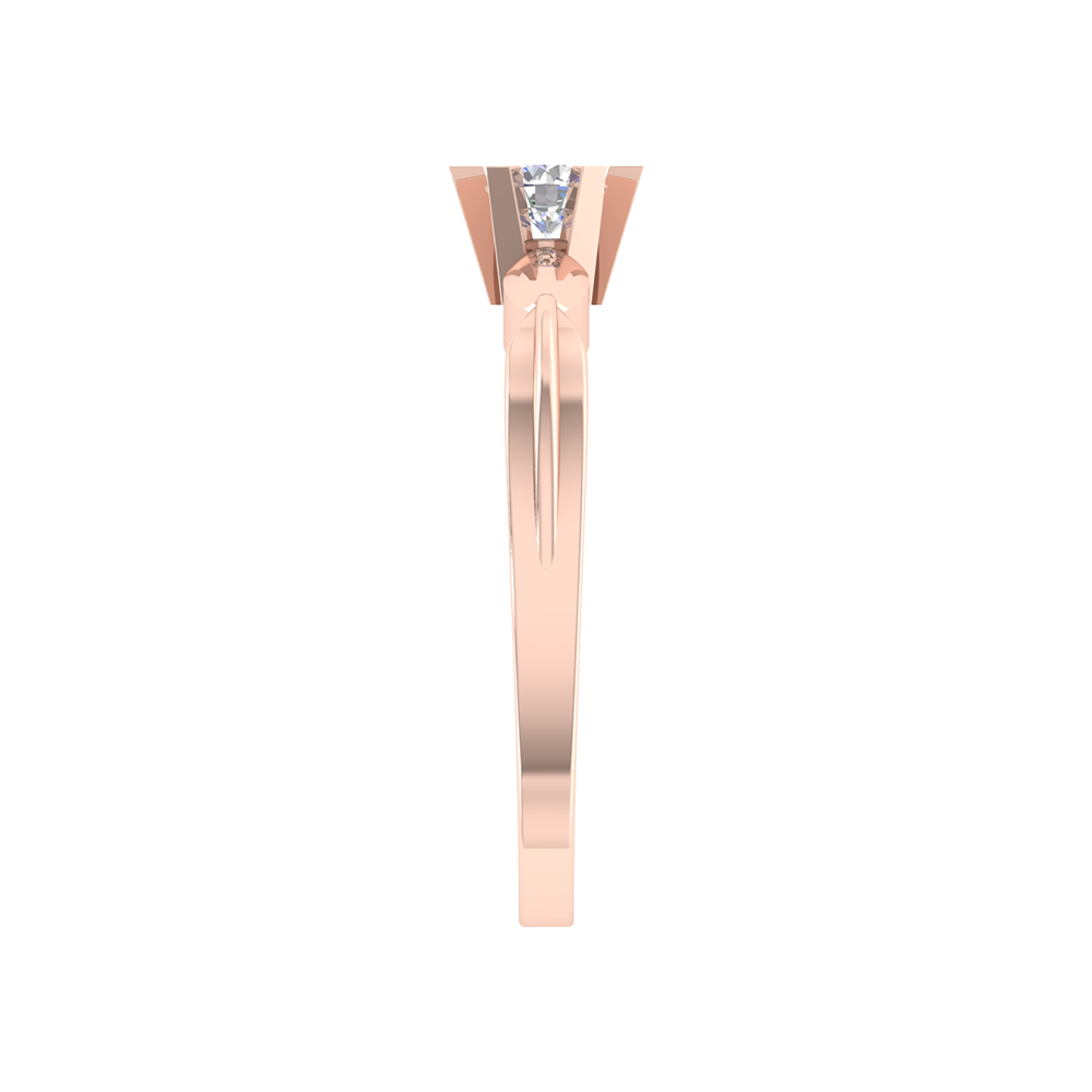 Amazing Hoop Solitaire Ring In 925 Sterling Silver - Four