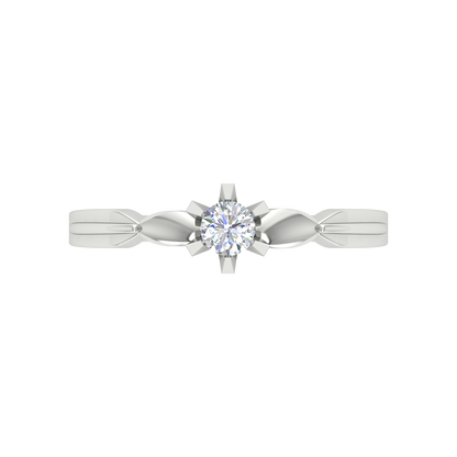 Amazing Hoop Solitaire Ring In 925 Sterling Silver - Six