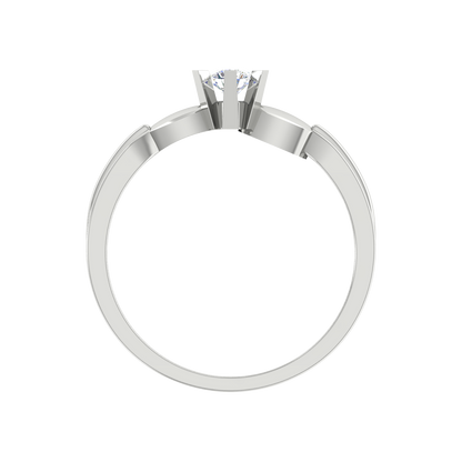 Amazing Hoop Solitaire Ring In 925 Sterling Silver - Eight