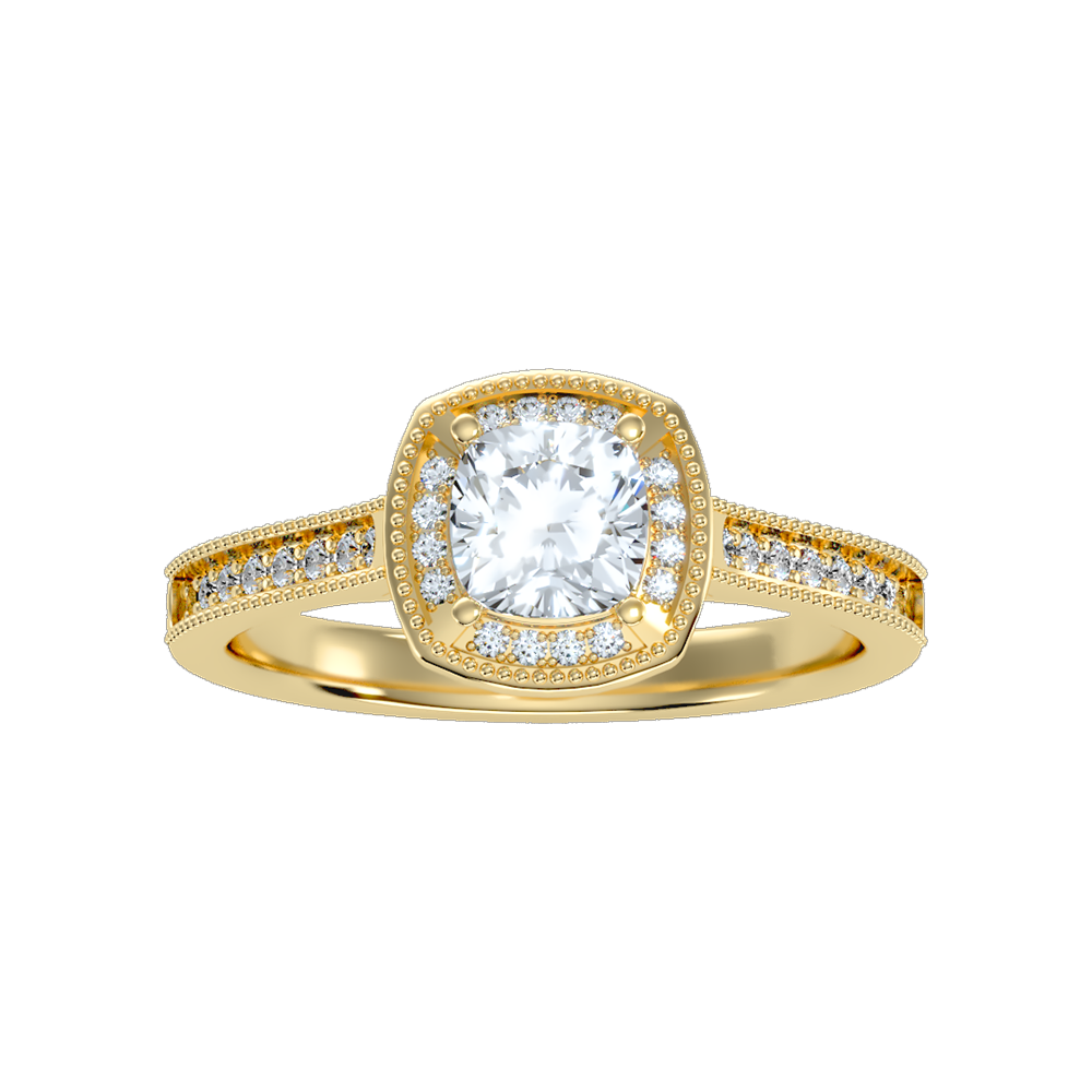 Amy Diamond Halo Ring In 925 Sterling Silver - Ten