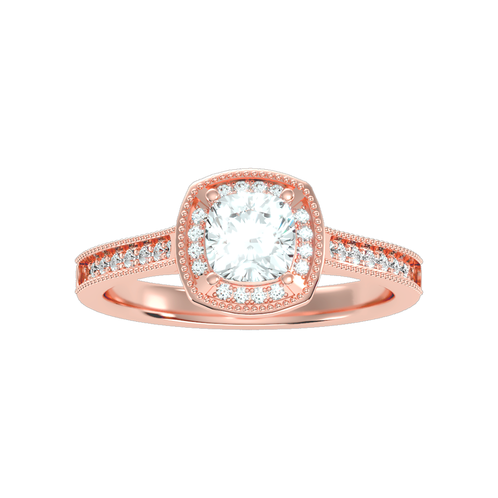 Amy Diamond Halo Ring In 925 Sterling Silver - Five
