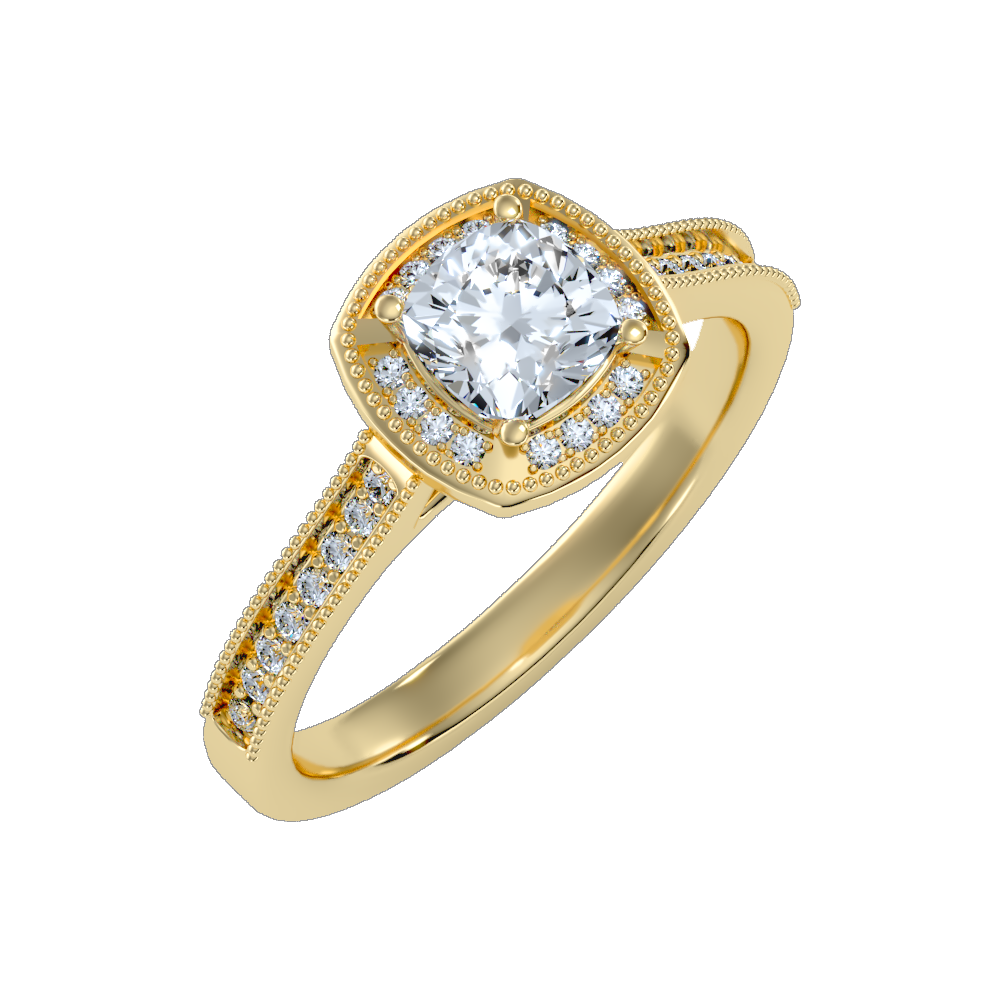 Amy Diamond Halo Ring In 925 Sterling Silver - Nine