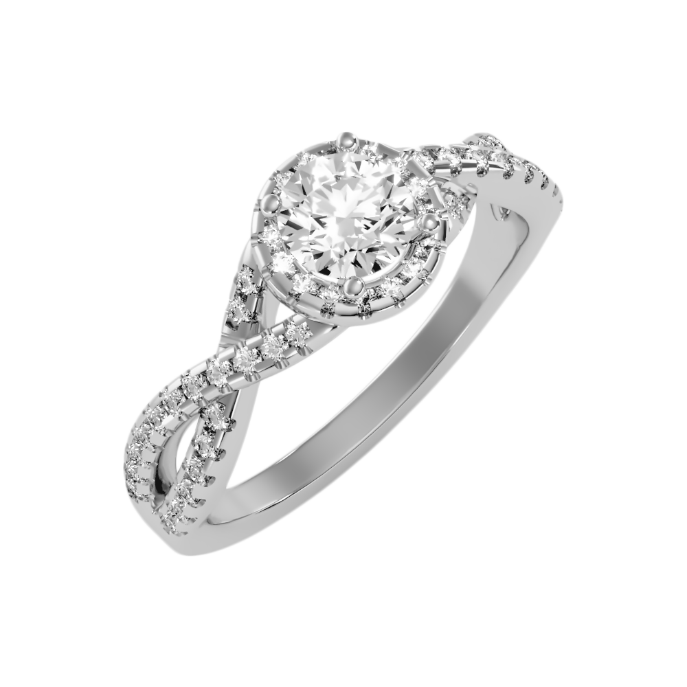 Anaranza Halo Ring In 925 Sterling Silver - One