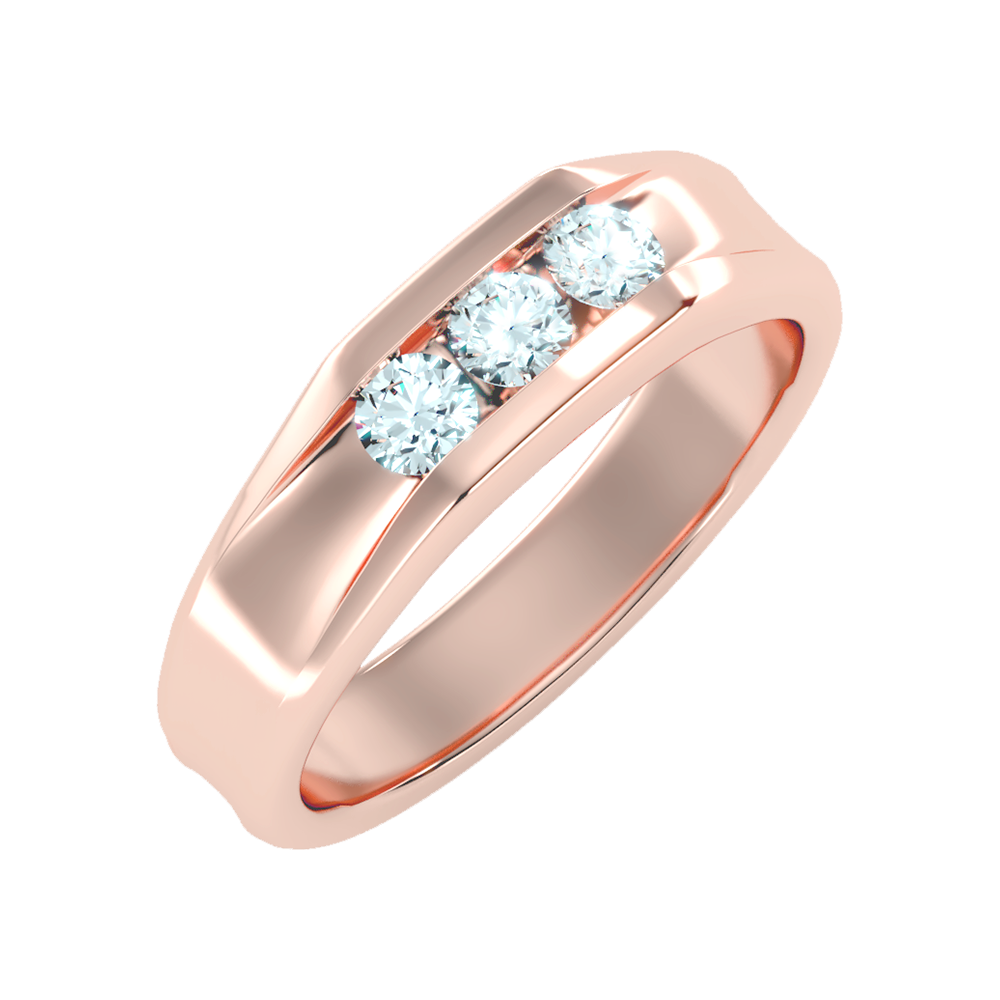 Angelic Men's Broad Band Ring In 925 Sterling Silver - One