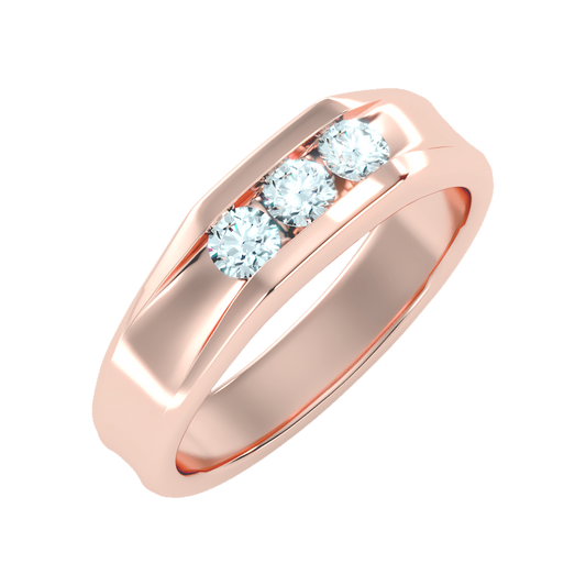 Angelic Men's Broad Band Ring In 925 Sterling Silver - One