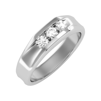 Angelic Men's Broad Band Ring In 925 Sterling Silver - Five
