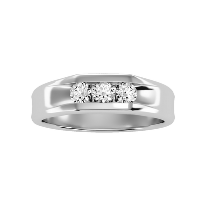 Angelic Men's Broad Band Ring In 925 Sterling Silver - Six