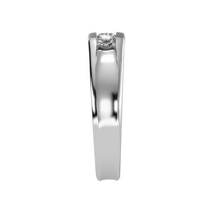 Angelic Men's Broad Band Ring In 925 Sterling Silver - Seven
