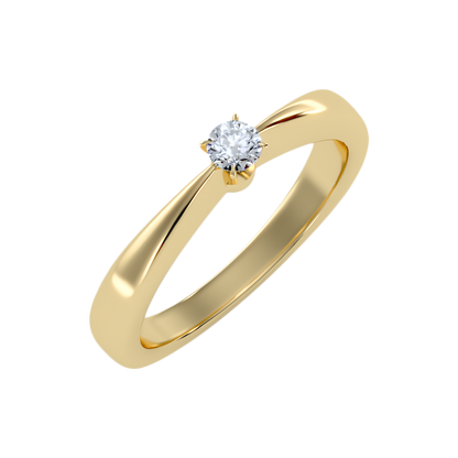 Ange Classic Solitaire Ring In 925 Sterling Silver - One