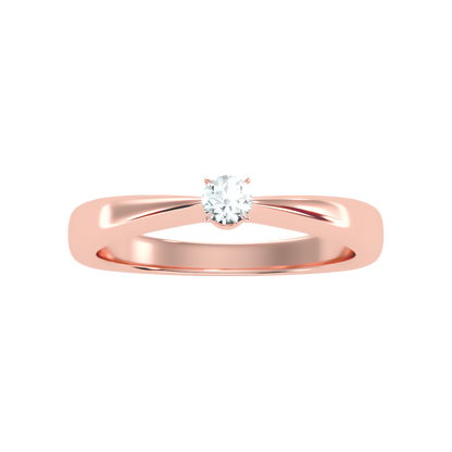 Ange Classic Solitaire Ring In 925 Sterling Silver - Eleven