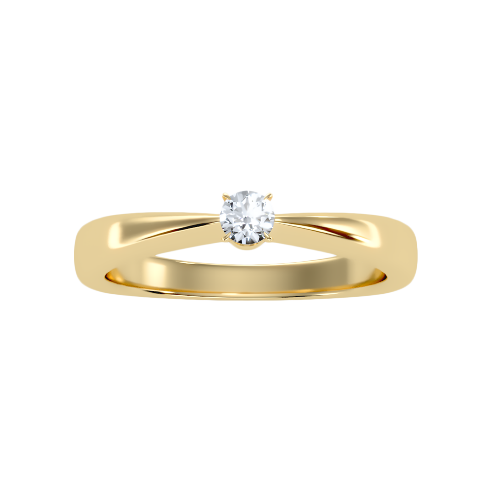 Ange Classic Solitaire Ring In 925 Sterling Silver - Three