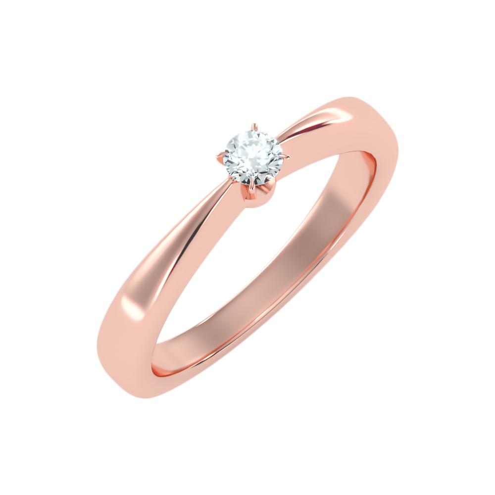 Ange Classic Solitaire Ring In 925 Sterling Silver - Nine