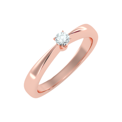 Ange Classic Solitaire Ring In 925 Sterling Silver - Nine