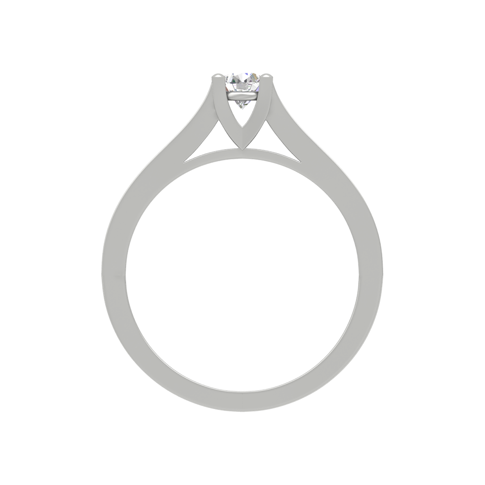 Annie Oval Solitaire Ring In 925 Sterling Silver - Two
