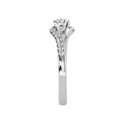 Appealing Solitaire Ring In 925 Sterling Silver - Four