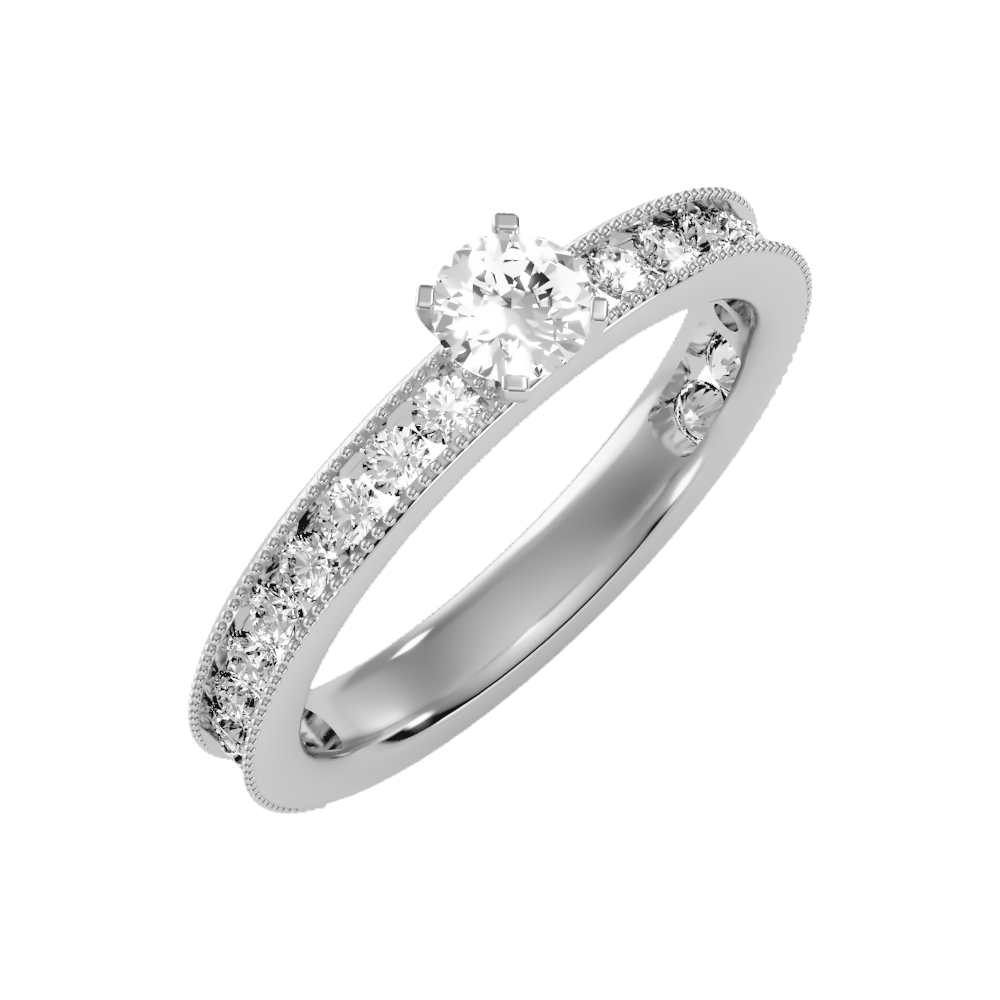 April Solitaire Ring In 925 Sterling Silver - One