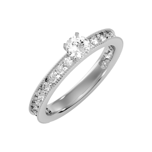 April Solitaire Ring In 925 Sterling Silver - One