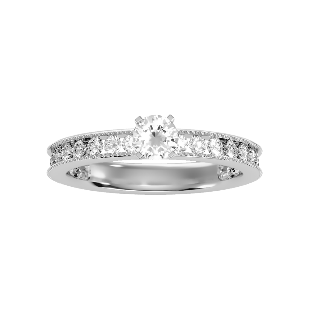 April Solitaire Ring In 925 Sterling Silver - Three