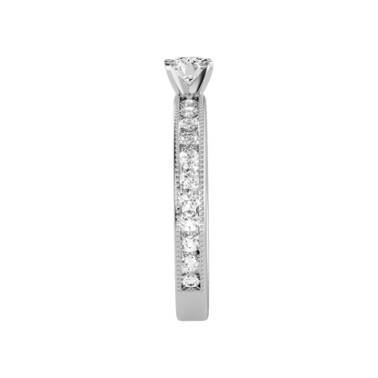 April Solitaire Ring In 925 Sterling Silver - Four