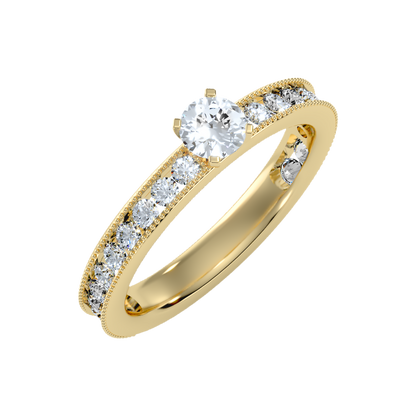 April Solitaire Ring In 925 Sterling Silver - Nine