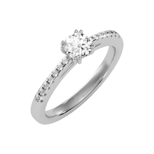 Apt Solitaire Ring In 925 Sterling Silver - One