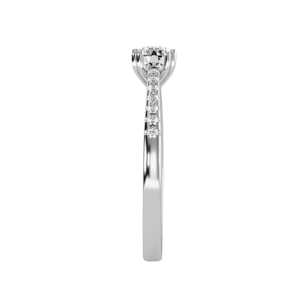 Apt Solitaire Ring In 925 Sterling Silver - Four