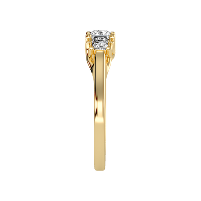 Argent Tri Stone Ring In 925 Sterling Silver - Eleven